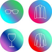 lentes y chaqueta icono vector