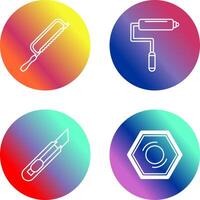 Hacksaw and Paint Roller Icon vector