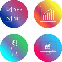 Yes No Option and Statistics Icon vector