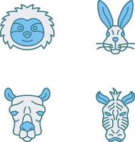 Sloth and Rabbit Icon vector