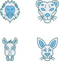 Lion and Cheetah Icon vector