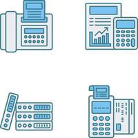 Fax and calculating Icon vector