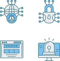 global malware y ciber defensa icono vector