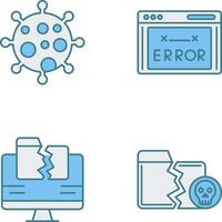 virus y error código icono vector