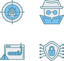 Bug Target and Hacker Icon vector