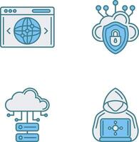 Cloud Security and Website Icon vector