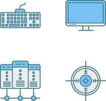 Keyboard and LCD Icon vector