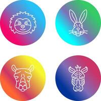 Sloth and Rabbit Icon vector