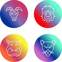 Goat and Gorilla Icon vector