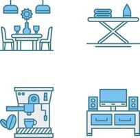 Iron Board and Table Icon vector