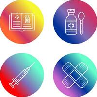 Medical Book and Syrup Icon vector