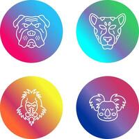 Bulldog and leopard Icon vector