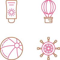 Sun Cream and Hot Air Balloon Icon vector