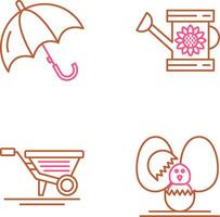 paraguas y riego icono vector