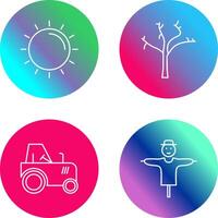 Sun and Tree Icon vector