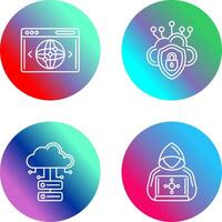 Cloud Security and Website Icon vector