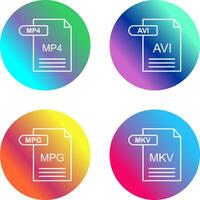 MP4 and AVI Icon vector