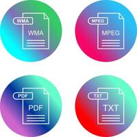 wma y MPEG icono vector