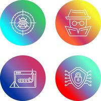 Bug Target and Hacker Icon vector