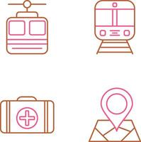 Cable car and Train Icon vector