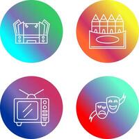 Stage and Crayons Icon vector