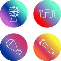 Ferris Wheel and Drum Icon vector