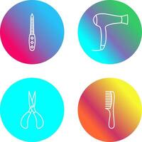 Nail File and Hair Dryer Icon vector