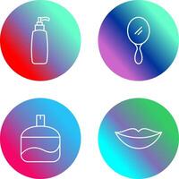 cosmético producto y espejo icono vector