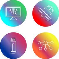 Disconnected Network and Satellite Icon vector