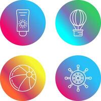 Sun Cream and Hot Air Balloon Icon vector