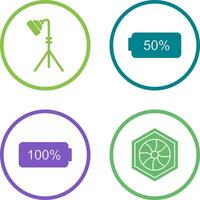 light stand and half battery Icon vector