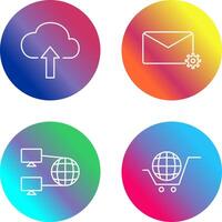 Upload to Cloud and Message Settings Icon vector