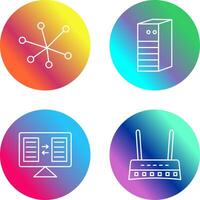 Internet and Server Network Icon vector