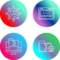 Virus and Error Code Icon vector