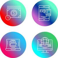 Time is Mony and Faq Icon vector