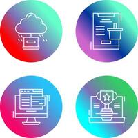 Cloud Computing and Online Shopping Icon vector
