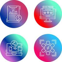Financial Analytics and Webpage Icon vector