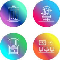 Trash Can and Laundary Icon vector