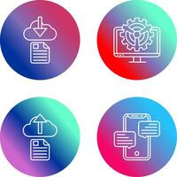 File Download and Monitor Icon vector