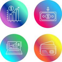 Chart Up and Money Down Icon vector