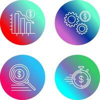 Chart Down and Settings Icon vector