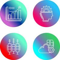 Growth Chart and Machine Learning Icon vector