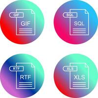 GIF and SQL Icon vector