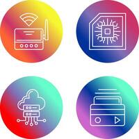 Wifi Router and Chip Icon vector