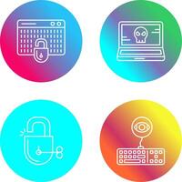 Hacking and Laptop Icon vector