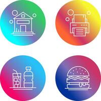 House and Printer Icon vector