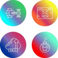 Encryption and 404 Error Icon vector