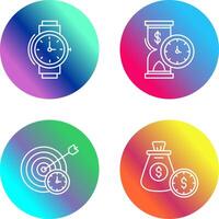 Wrist Watch and Time is Money Icon vector