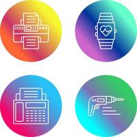 Smartwatch and Printer Icon vector