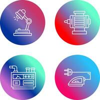 Desk Lamp and ELectric Motor Icon vector